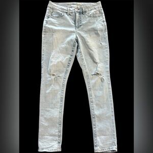 Seven7 Light Blue Ripped Tummyless High Rise Skinny